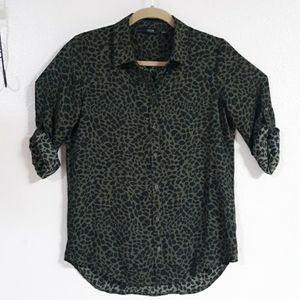 Apt 9 blouse top long and roll up sleeve size S